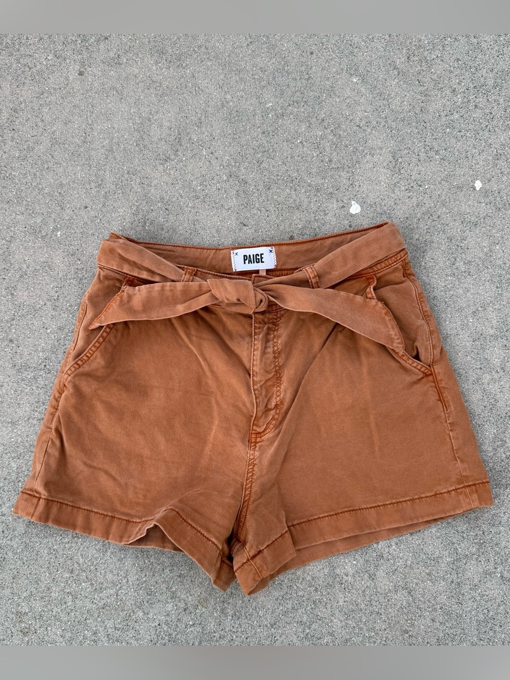 Paige Anessa Tie Waist Shorts size 28 color vintage soft clay preloved